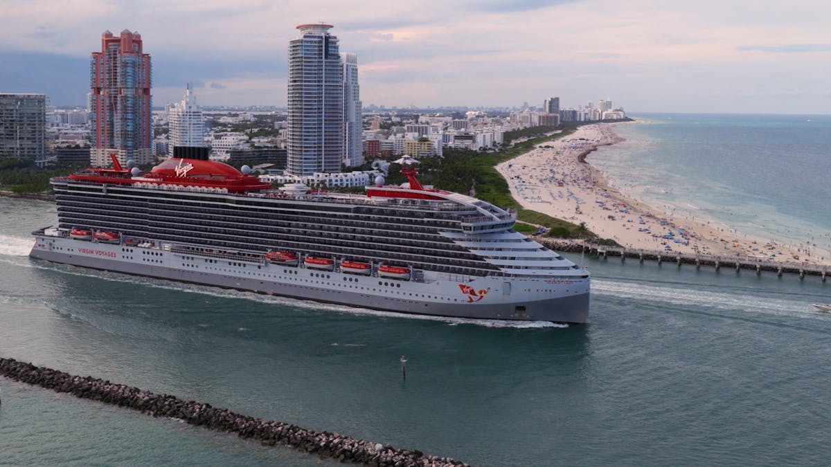 Virgin Voyages Scarlet Lady cruise deck representing high-margin modern luxury cruise sales
